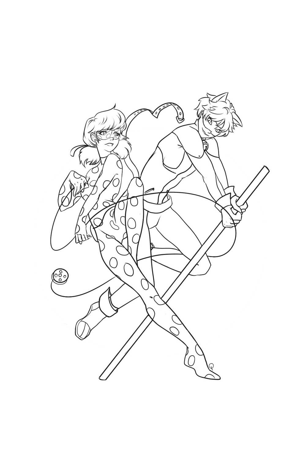 Kids n fun Coloring Page Miraculous Tales Of Ladybug And Cat Noir 